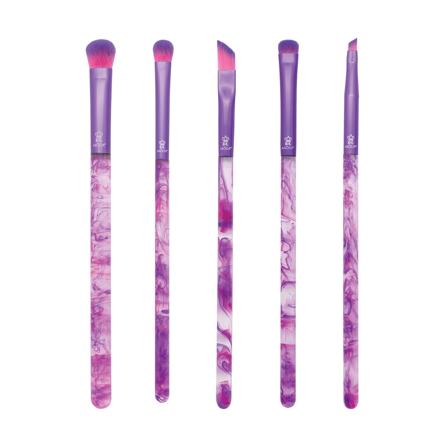 MODA Smoke Show, 5pc Eye Makeup Brush Set, Includes - Shadow, Shader, Triad, Smudger & Liner Brushes, Purple