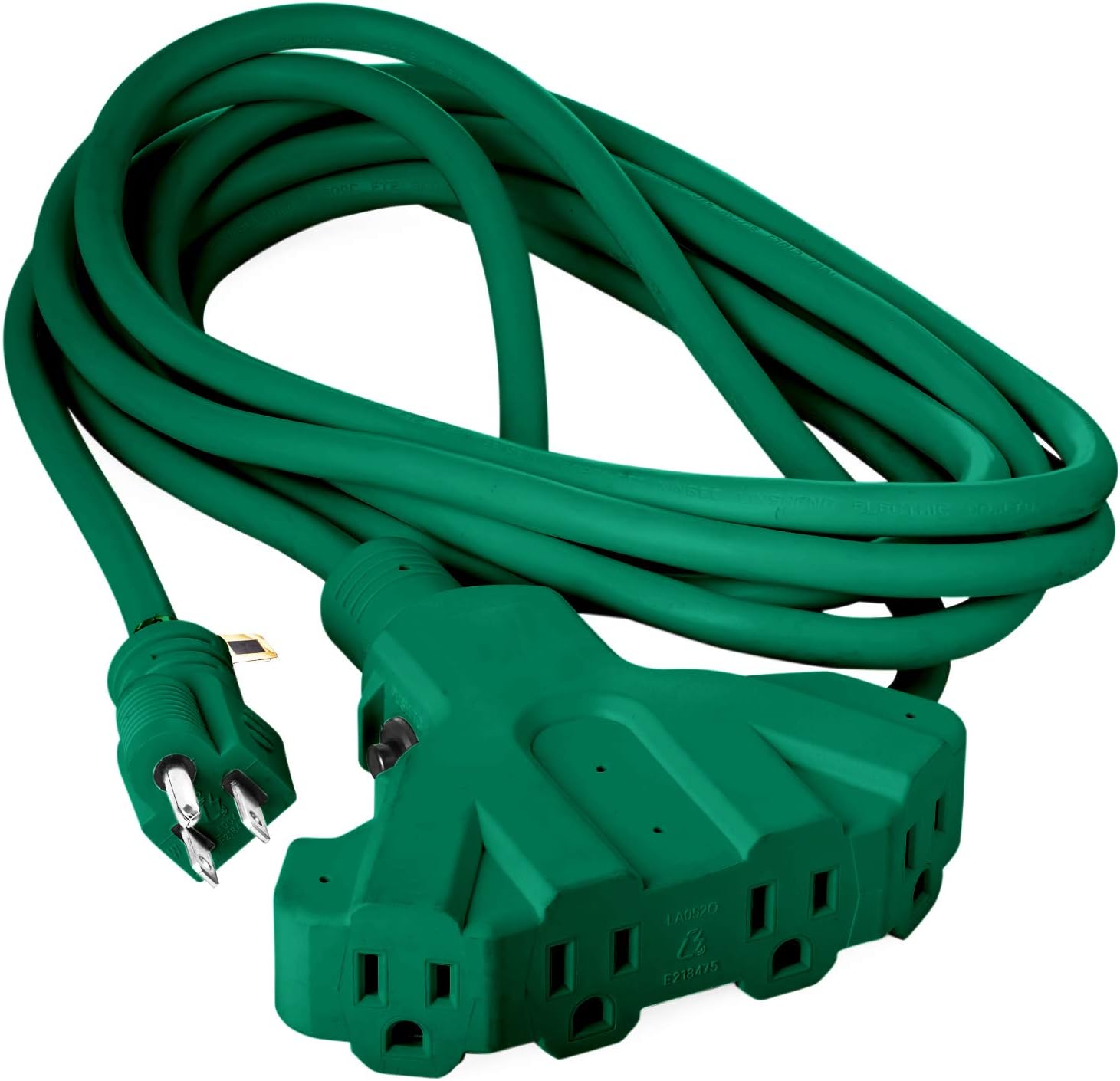 Maximm 15 Feet Outdoor Heavy Duty 4 Outlet Extension Cord Wire With 