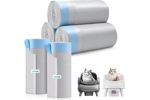 AWOHH 150 Count Cat Litter Box Bags for NeakasaM1 Petpivot Autoscooper 11 Open-Top Self-Cleaning Cat Litter Boxes, Leak-Proof Drawstring Trash Bags Replacement, Unscented, 27" x 13", Holds 23 lbs