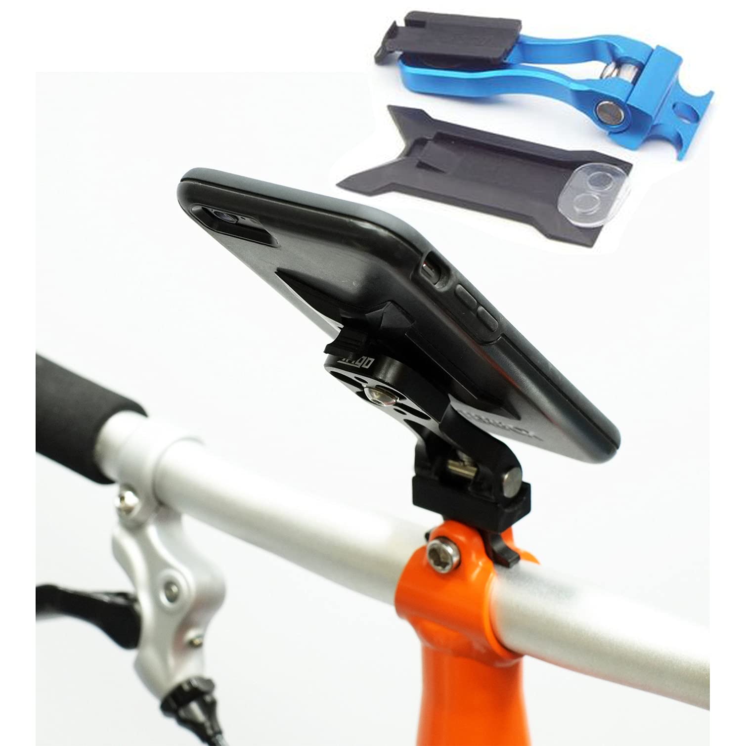 Phone Mount for BROMPTON folding bike Smartphone Holder Fits ANY PHONE in BLUE