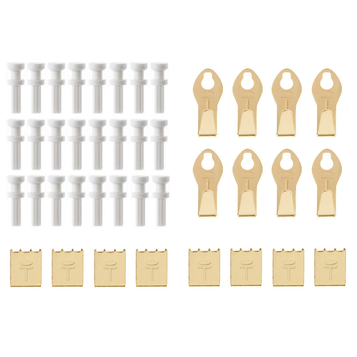 Takker Hardwall Refill Pack - 40 Pieces, 24 Refills, 8 Picture Hooks, 8 Canvas Hangers, Hang Up to 12kg