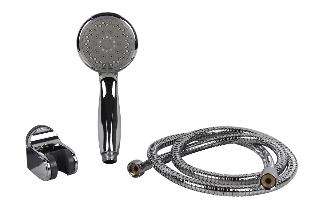 Shower Kit | with 5 Functions | Handle + Flexible + Hanger | Made of Chrome ABS
