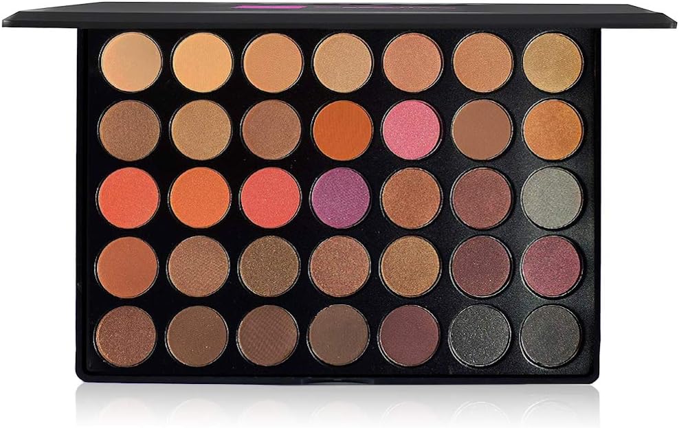 Beauty Box The Artist Eye Shadow Palette, Professional Matte and Shimmer Warm Chocolate and Nude Colors, Glow with Highly Pigmented Shades, Espresso 35 colors