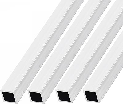 sourcing map 4pcs 15mm Sq Aluminum Tube 1.5mm Wall 200mm 6063 Tubing DIY Crafts