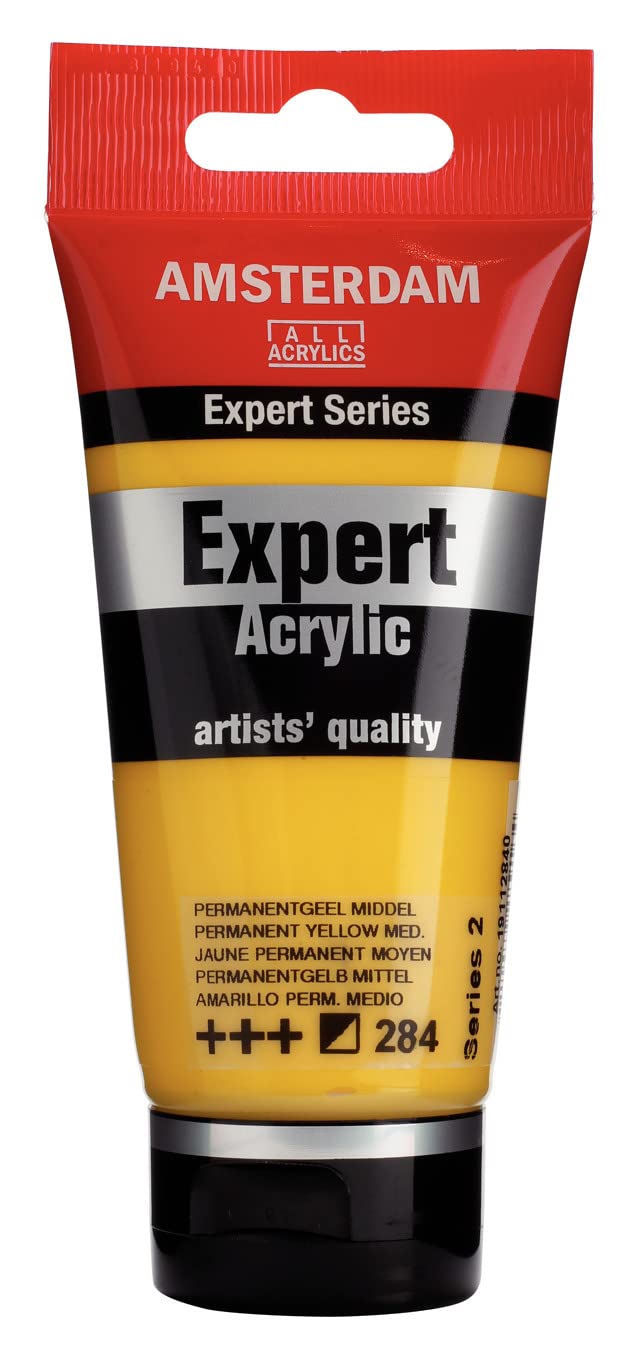 Amsterdam Expert Series Acrylic Paint - Permanent Yellow Medium 284-75 ml Tube - Heavy Body, Lightfast & Durable