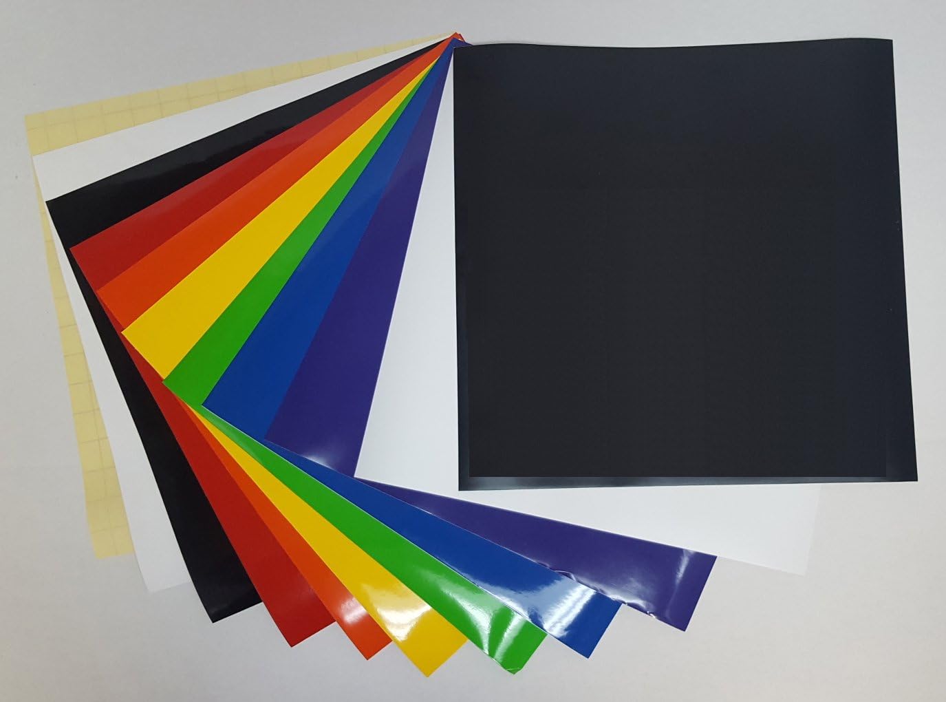 Variety Pack (33 Sheets, 3 of each color) 12"X12" Vinyl Adhesive Sheets Includes 3 FREE Stencil Transfer Tape Sheets - for Cricut, Silhouette Cameo, Craft Cutters, and Vinyl Sign Cutters by StyleTech