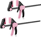 WORKPRO 300 mm Pink Clamps Woodworking Ratchet Bar Clamp Set 68 kg Load 2 Pack
