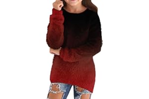 AIMAOMI Girls Crew Neck Sweaters 2025 Fall Winter Teen Tops Cozy Trendy Kids Long Sleeve Cute Shirts Casual Outfits