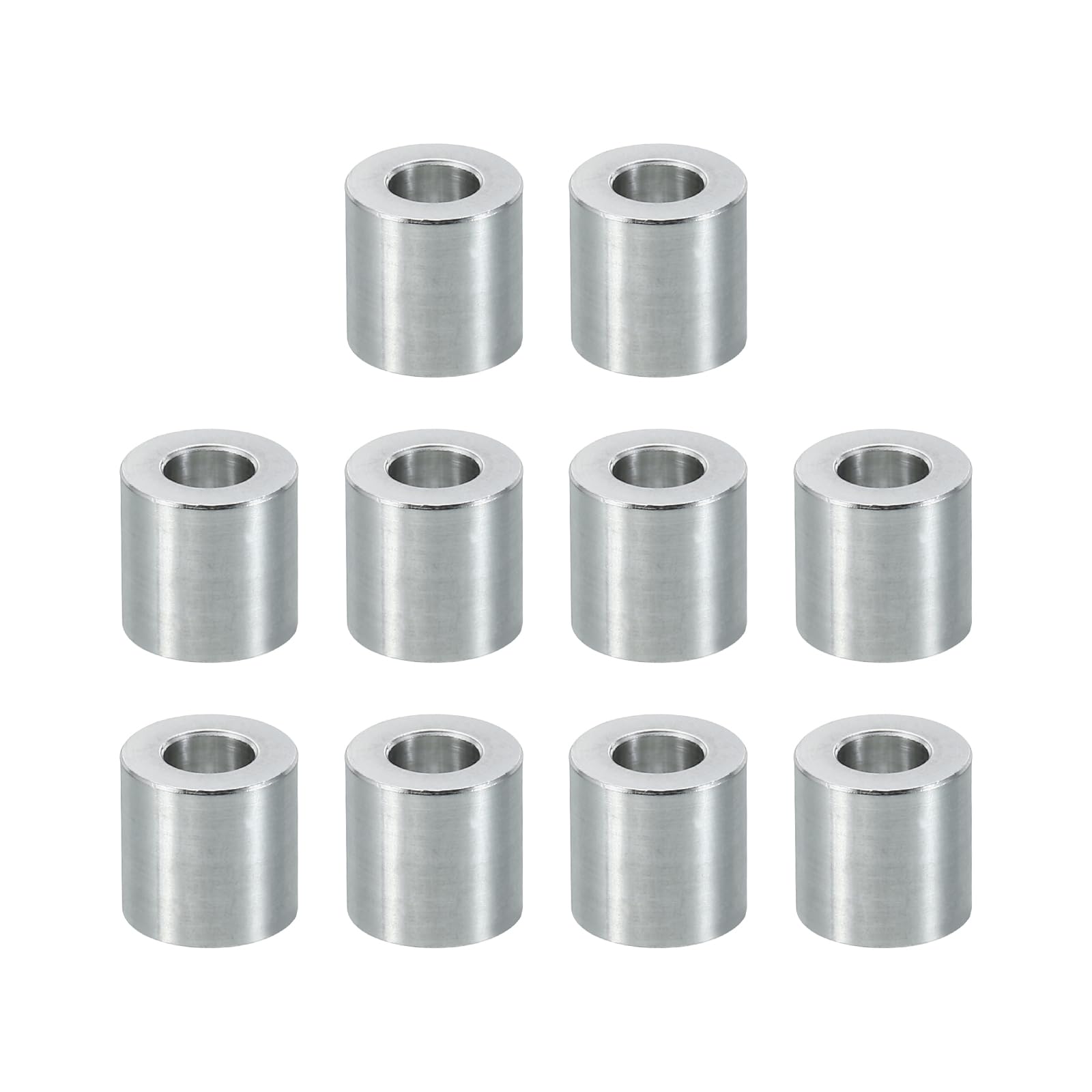 PATIKIL M6 Aluminum Spacers, 10 Pcs Metal Spacer Aluminum 6.2mm ID x 12mm OD x 12mm L Aluminum Spacer Screw Standoff Round for 1/4" or M6 Screw Bolts