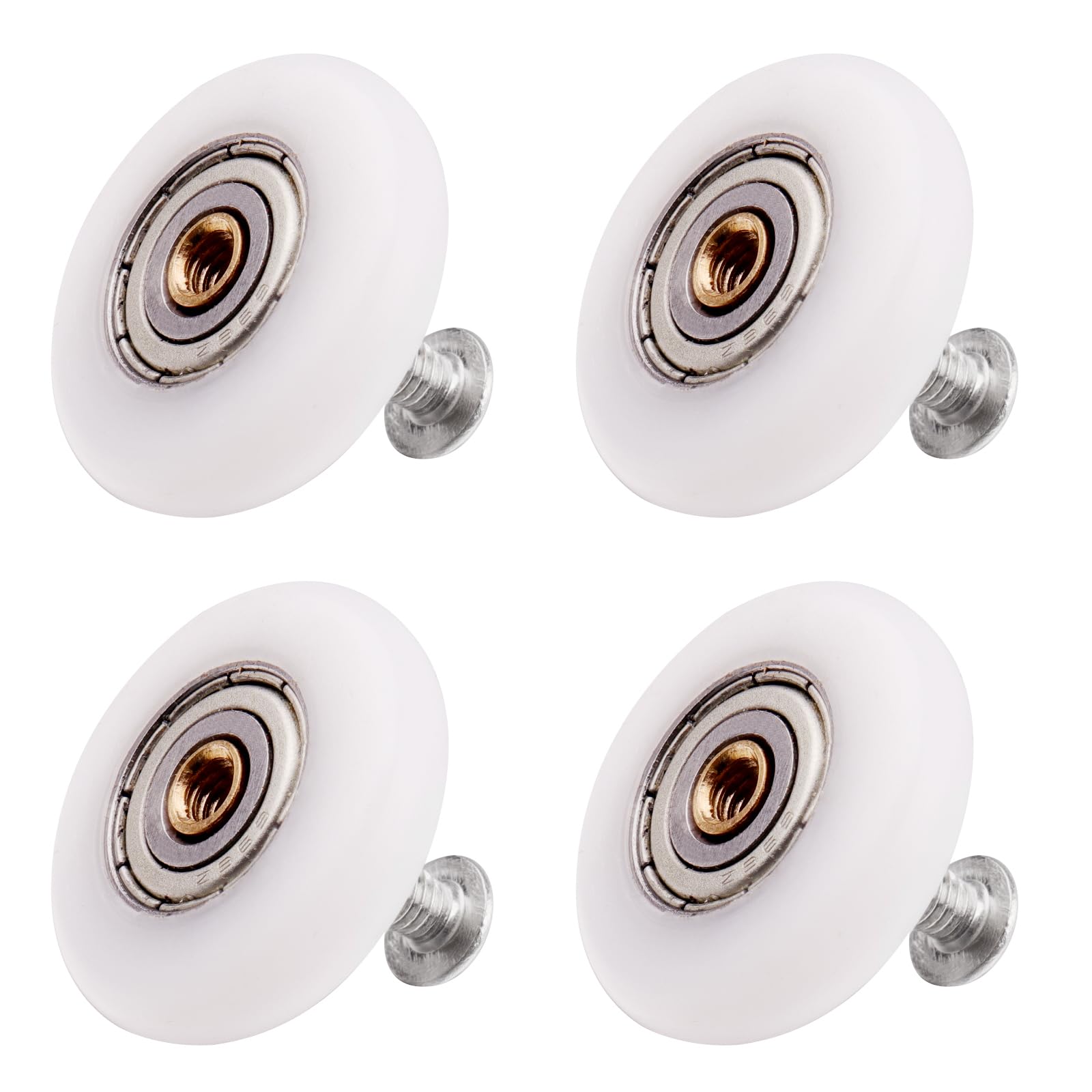 Atoplee 4 pcs Shower Door Rollers Runners Wheels - Replacement Part Bathroom Glass Door Runner Sliding Shower Door Roller Wheel (Roller Diameter 23mm)