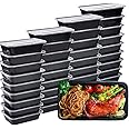IUMÉ 50-Pack Meal Prep Container, 750ML/ 26 OZ Microwavable Food Containers with Lids for Meal Prepping ，Disposable Plastic B