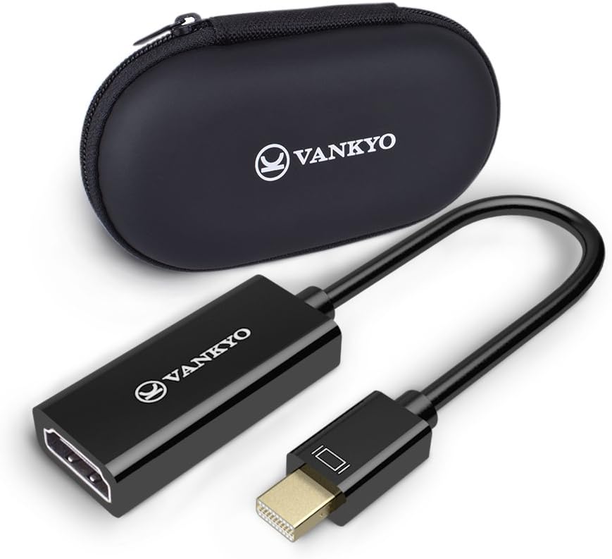 VANKYO Mini DisplayPort/Mini DP to HDMI Adapter with Free Carrying Bag for Mac, MacBook, Microsoft Surface Pro