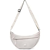 Pomelo Best Nylon Crescent Crossbody Bag for Women and Men, Lightweight Dumpling Bag with Adjustable Strap, Half Moon Shoulder Bags for Travel Sport Hiking Daily
