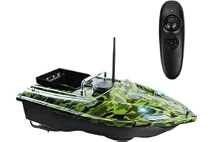 HEVMEVENI Bait Boat for Fishing RC Fishing Bait Boat for Carp Fishing - 546Yards Remote Control with 3.3lbs Loading (Camo Green)