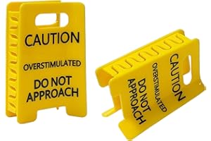 Overstimulated Caution Sign Hair Claw Clip, 2PCS Yellow Do Not Approach Funny Hair Clip, Strong Grip Jaw Clip for Thick Hair,