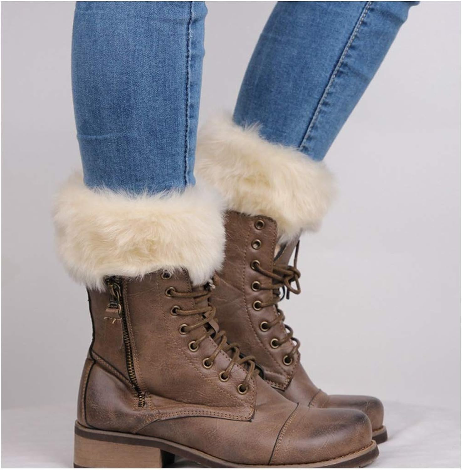 Winter Fur Leg Warmers Fashion Faux Fur Warm Thick Boot Cuffs Ankle