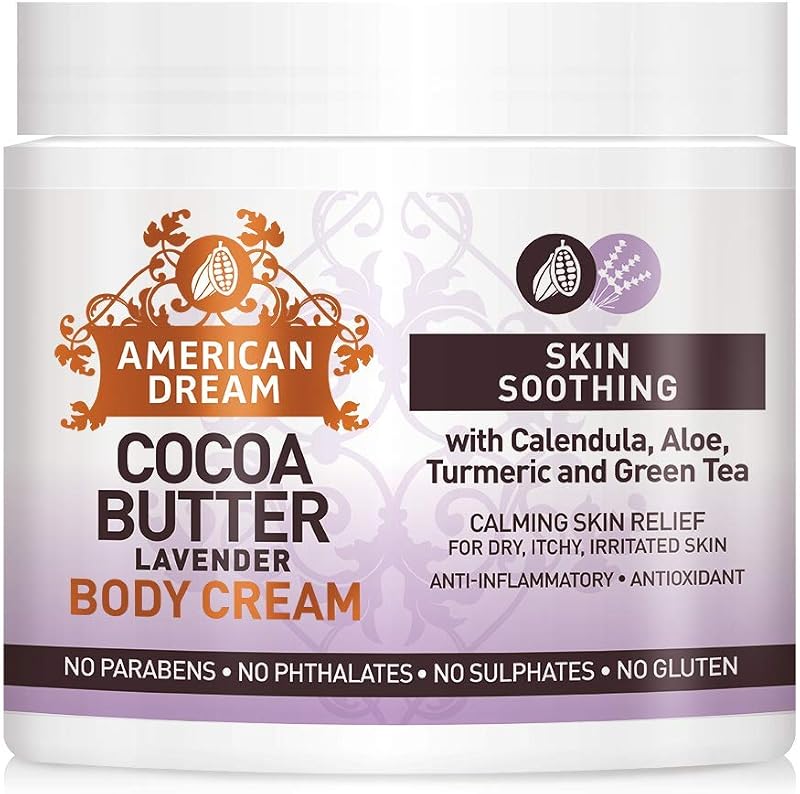 American Dream Cocoa Butter Lavender Body Cream 16oz Turmeric Aloe Calendula