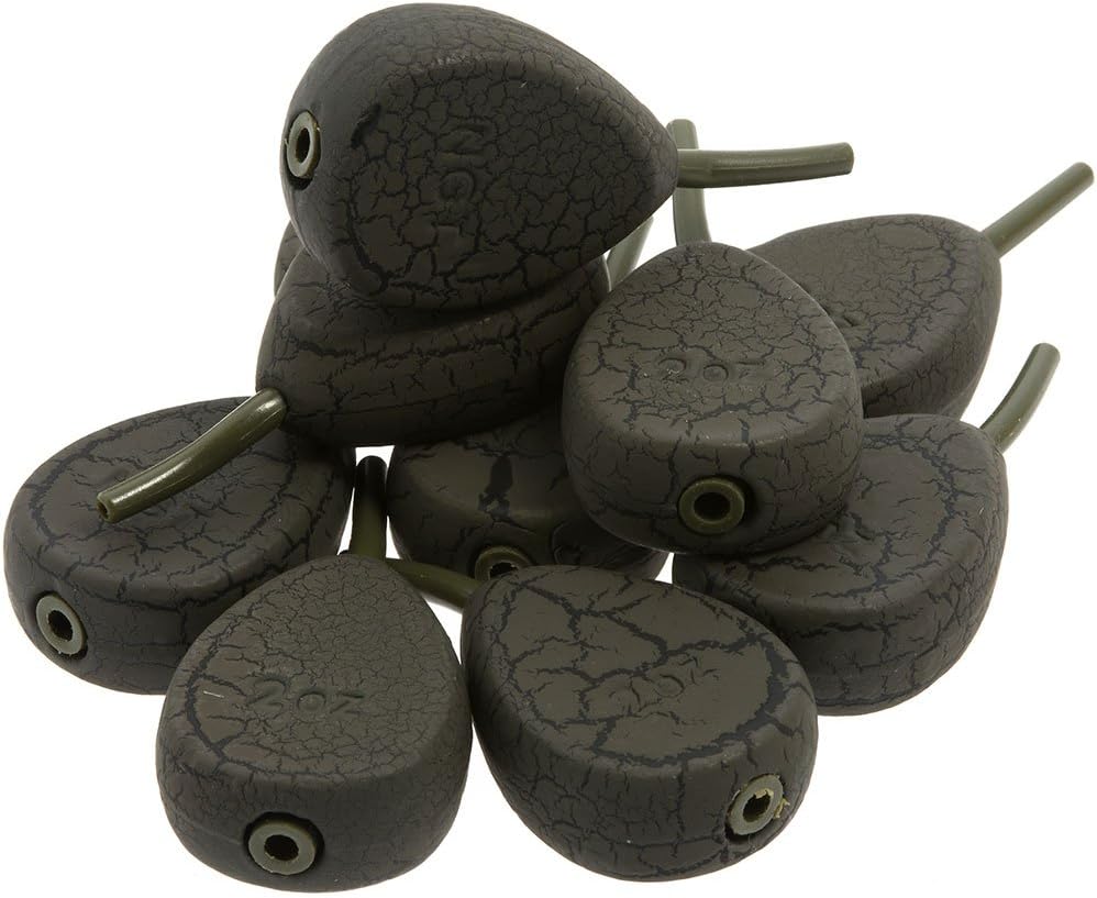 DNA 10x Inline Flat Pear Textured Casting Ledger Weights Carp Fishing