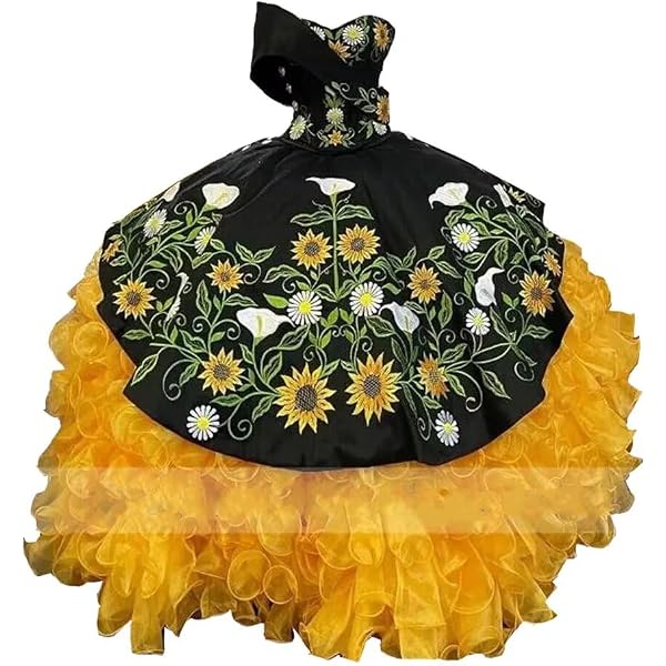 slim fit dress slacks Ruffled Off Shoulder Charro Quinceanera Dress by LA Glitter 24063