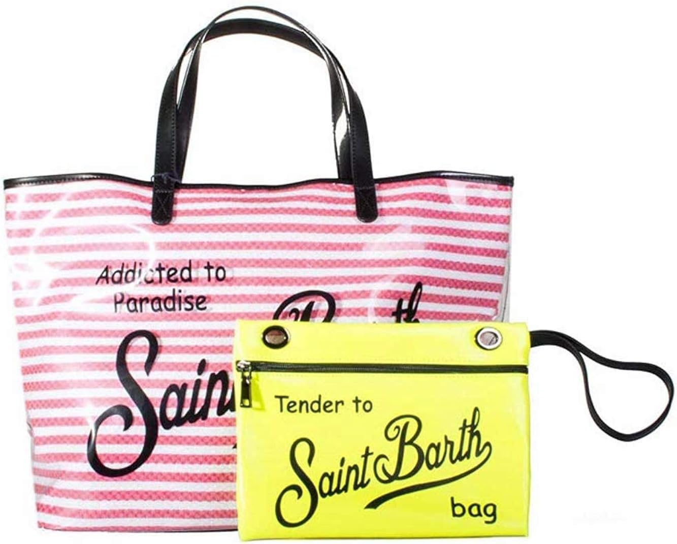 Scarpe e borse Saint Barth Borsa in pvc trasparente MC2 righe Fuxia LAS  VEGAS F25 urban-earth.co.uk