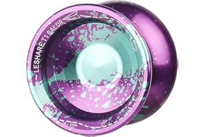 SHIREBLUE Ball Bearing High-Precision Professional Unresponsive Yoyo, Aluminum Yo-Yo for Kids Adults with 1 Glove and 5 Yoyo Strings (Mixed Color Purple)