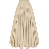 Scarlet Darkness Maxi Skirts for Women Long Flowy Boho Renaissance Skirt with Pockets