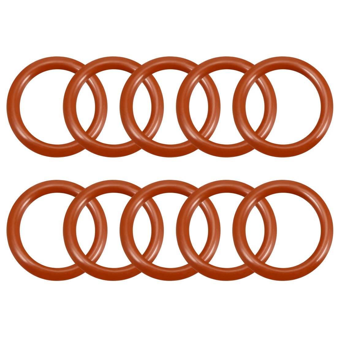 sourcingmap Silicone O-Ring, 14mm OD, 10mm ID, 2mm Width, VMQ Seal Rings Gasket, Red, Pack of 10