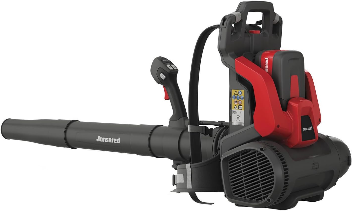 Amazon Com Jonsered Bp750i 58 Volt Cordless 750 Cfm 140 Mph Backpack Leaf Blower Battery Included Garden Outdoor
