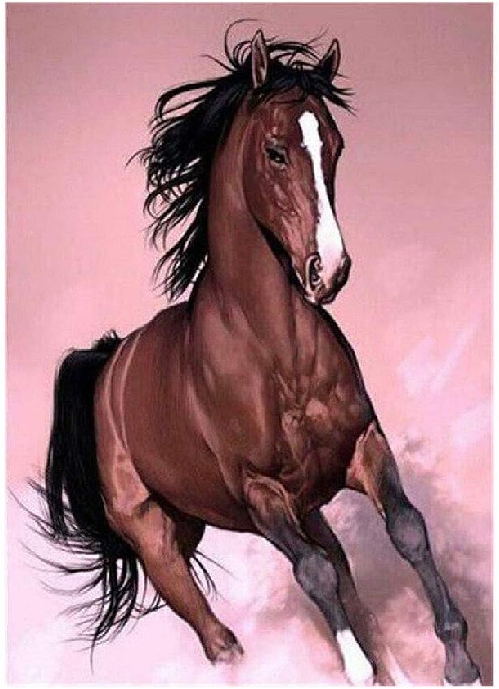 DIY Embroidery Paintings for Adults and Kids 5D Diamond Painting Full Rhinestones Cross Stitch Paint Animal by Numbers Painting for Relaxation and Home Wall Decor (A)
