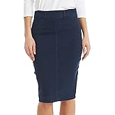 ESTEEZ Women's Stretch Denim Pencil Skirt – Soft, Flexible, Body-Hugging, Knee-Length Jean Skirt ‘Brooklyn’