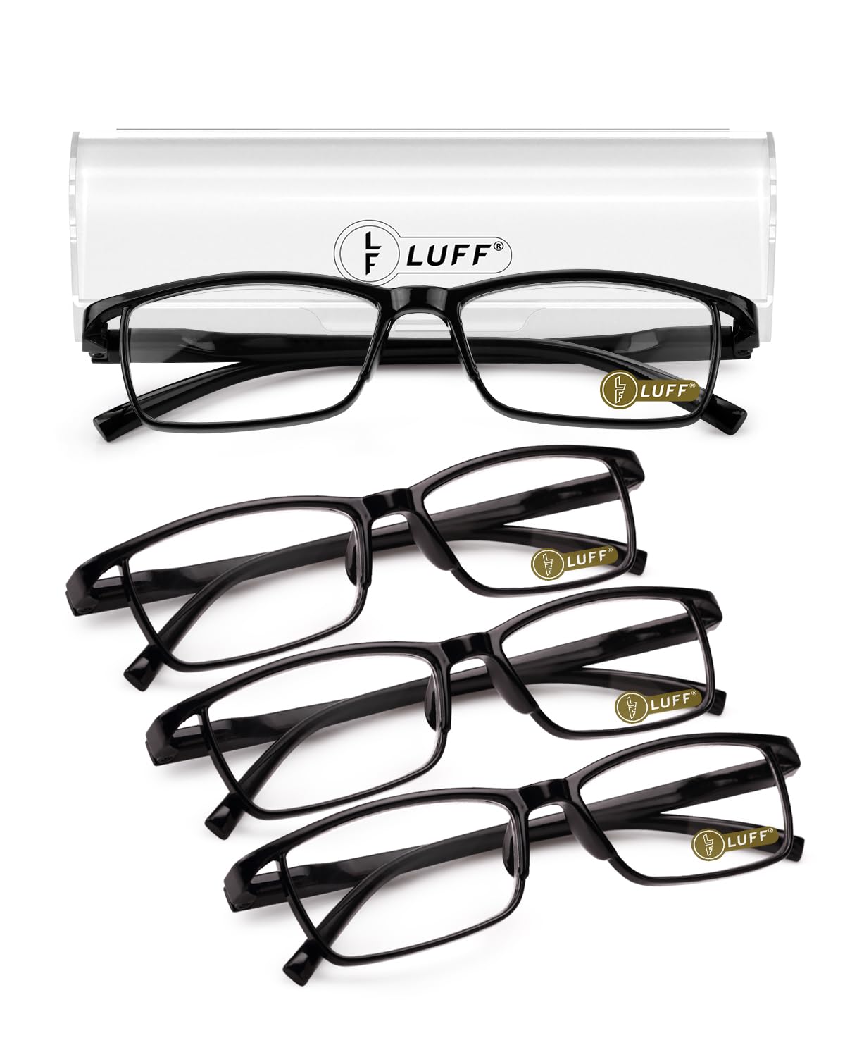LUFF 4Pcs Anti-Blue-ray Reading Glasses Portable Ultra-Light Readers(3.5X)