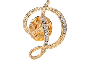 ETHOON Initial Letter Brooch Pin Small Lapel Pin Tie Tack Name Personalized Gifts for Women Men Gold A-Z