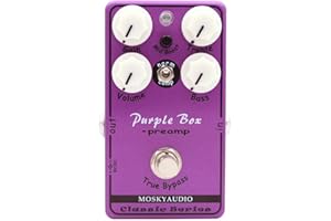 Emiif Overdrive Pedal for MOSKY Audio Box Preamp with True Bypass, 2-Band EQ °15dB, Mid-for Boost +12dB, Compression Options,