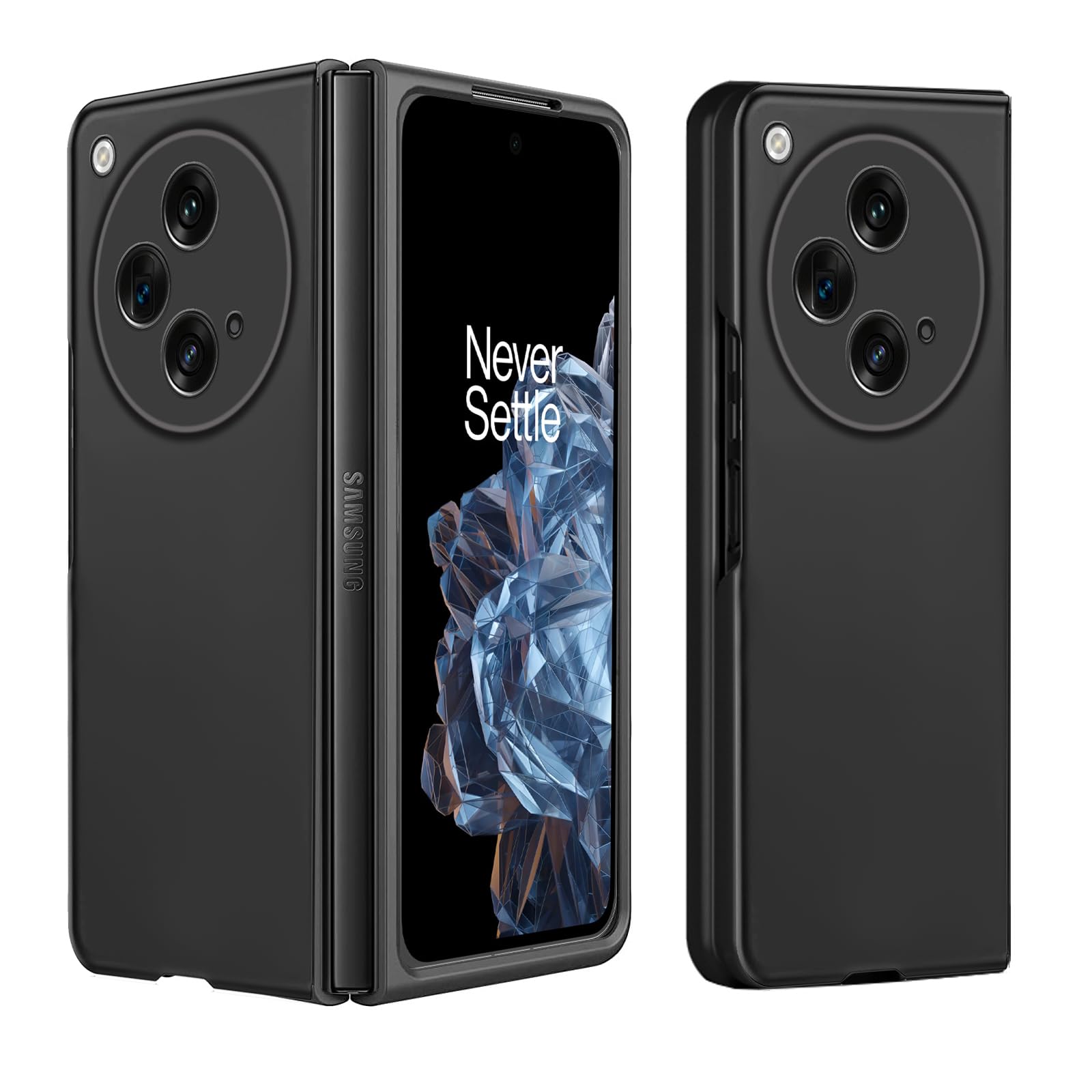 KZIOACSH Case for OnePlus Open,Ultra Slim Full Protection Lightweight Hard PC Matte Finished Case Anti-Drop Anti-Scratch Clear Cover Case Wear-Resistant Shockproof Tough Shell for OnePlus Open, Black — image 1