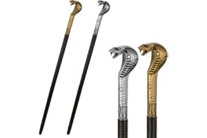 MOUNMDA 2 Sets Walking Cane Halloween Costume Accessory Elegant Vintage Prop Stick Dress King Pimp Canes for Adults and Kids