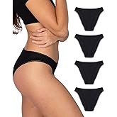 La Coochie Organic Cotton Mid Rise Brief Underwear, 4 Pack