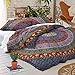 The Boho Street Range of Queen Size 100% Cotton Duvet Cover Sets with Pillow Covers, Indian Reversible Duvet Cover Quilt Cover Coverlet Bohemian Doona Cover Handmade 82