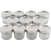 Ball - 4 oz Regular Mouth Glass Mason Jars | 11 Pack Jars with Airtight Lids | Large Glass Jar for Food Storage with Lids | I