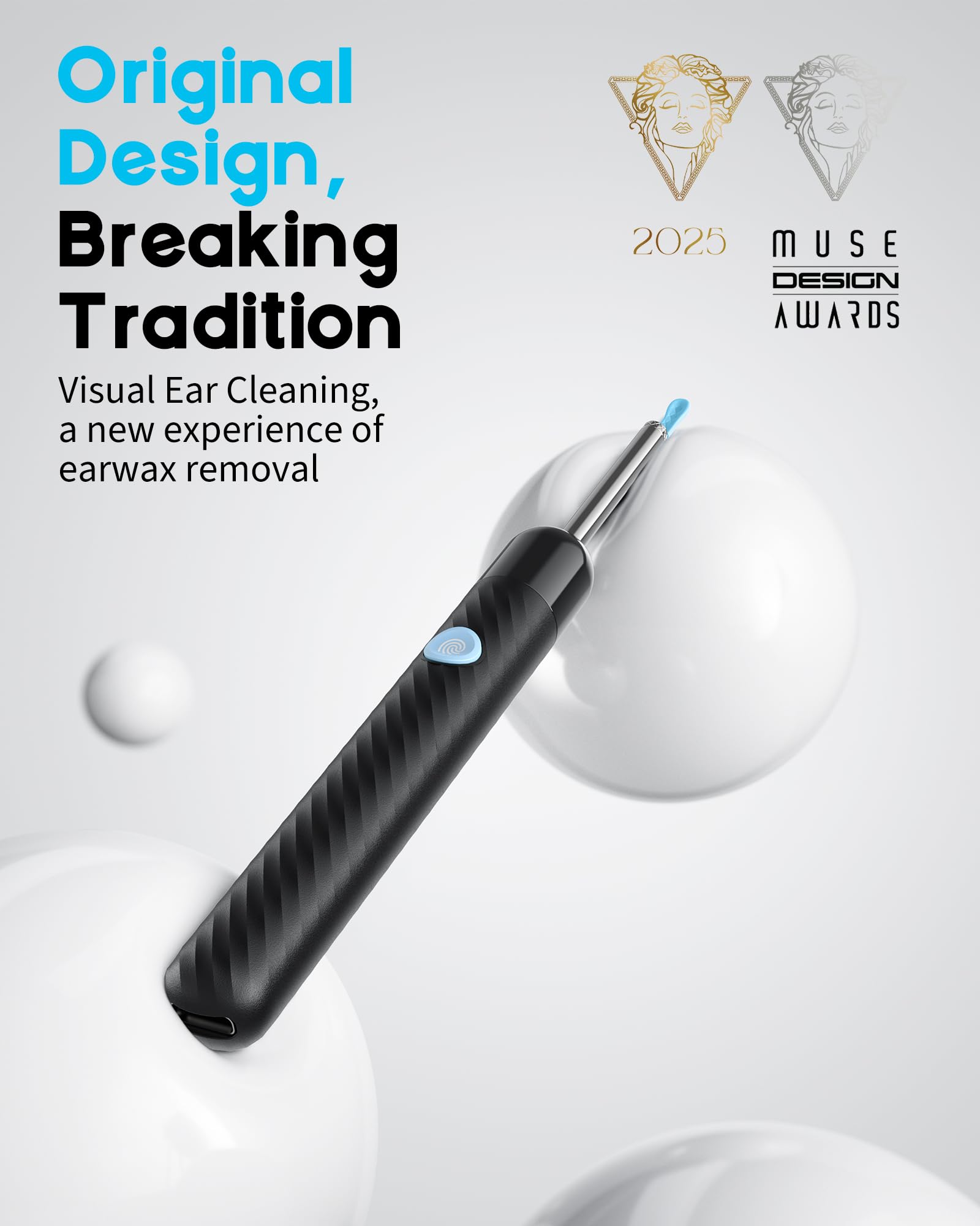 Loyker X6 Ear Wax Removal Tool Camera, Ear Cleaner with Camera, FSA - HSA Store Eligible, 1080P Ear Camera with 6LED Light for Ear/Nose/Throat/Tonsil Stone Examination, Black