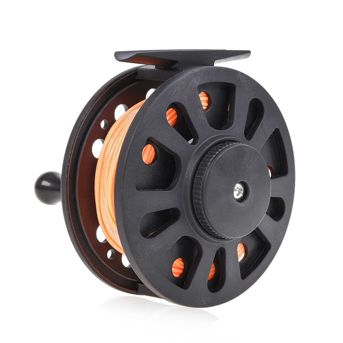 GudGmtoy Fly Reel, Gla 7/8 5/6 Fly Fishing Reel With Line Left/Right Hand, With Fishing Lines, Fly Fishing Accessories (Orange)