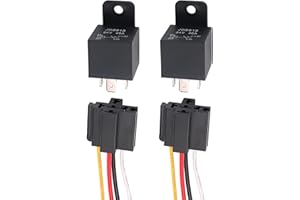 DIANQI 2-Pack 40Amp Automotive Relay with Socket Heavy Duty for Truck Car Van Motorcycle Boat Relay 4 Pin 24V DC