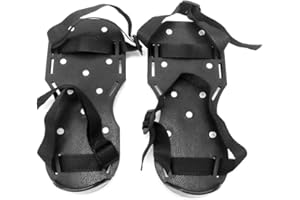 Zimpty Gunite Spiked Shoes, with 2" Short Spikes One Size Fits All Lawn Aerator Shoes Perfect For Epoxy Floor, Overlays, Cover Installation, Black Color (Pair)