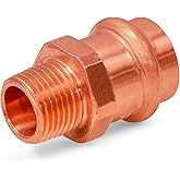 Supply Giant QDNB3256 Copper Male Reducing Adapter, 1 in. Press x 3/4 in. MPT- Small