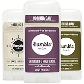 HUMBLE BRANDS Original Formula Aluminum-free Deodorant. Long Lasting Odor Control with Baking Soda and Essential Oils, Assort