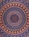 Hippie Tapestry, Hippy Mandala Bohemian Tapestries, Indian Dorm Decor, Psychedelic Tapestry Wall Hanging Ethnic Decorative Tapestry (Queen (84 X 85 inches Approx)(214 X 226 cms), Pastel Navy Blue)