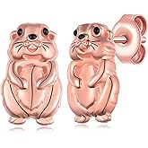 SVODEA Peacock/Groundhog/Black Bear/Bigfoot/Dragon/Orange Cat/Beluga Whale/Arctic Fox/Polar Bear/Snowy Owl Earrings 925 Sterling Silver Cute Animal Jewelry Gifts for Women