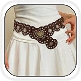 COSYDAYS Boho Wide Disc Belt Brown Western Vintage Leather Concho Belts Fashion for Women