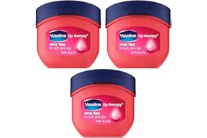 Vaseline Lip Therapy Rosy Lips 3-Pack – Moisturizing Lip Balm for Very Dry Lips in Mini Jars, 0.25 Oz.