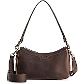 S-ZONE Leather Shoulder Bag for Women Small Crossbody Bags Hobo Purses with 2 Straps