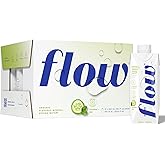Flow Alkaline Spring Water - Cucumber and Mint Flavored Naturally Alkaline Water With Electrolytes And Essential Minerals - Eco-Friendly Pack, BPA-Free, Non-GMO. 12 Pack of 16.9 FL Bottles